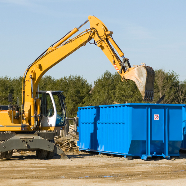 are there any restrictions on where a residential dumpster can be placed in Hebron Estates